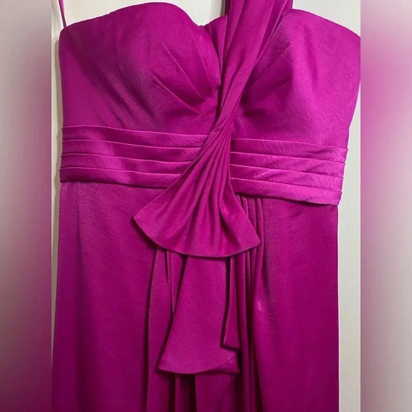 BCBGMaxAzria ‘Palais’ One Shoulder Formal Pink Dress Pleated/Draped Details -SZ4 - Picture 3 of 8